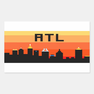 Atlanta met 8 bits Skyline ATL Rechthoekige Sticker