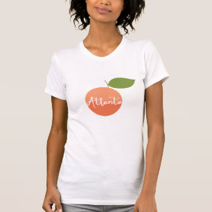 Atlanta peach t shirt met de hand geschreven Geo
