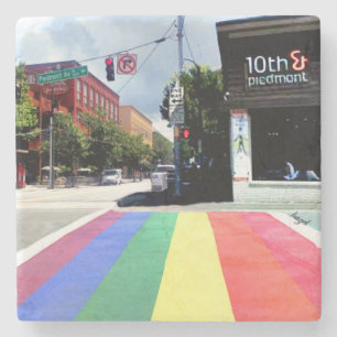 Atlanta Rainbow Crosswalk, 10th Piemonte, Midtown Stenen Onderzetter