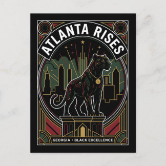 Atlanta Rises Black Panther Black Excellence Art Briefkaart
