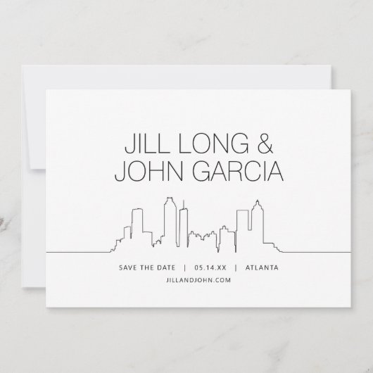 Atlanta Save the Date Kaart (Voorkant)