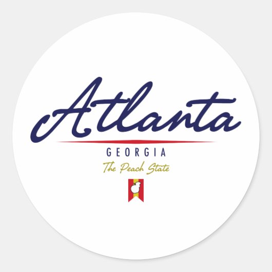 Atlanta Script Ronde Sticker (Voorkant)
