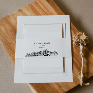 Atlanta Skyline Belly Band, 2"x11.5" Uitnodigingen Wikkel