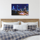 Atlanta Skyline bij nacht Canvas Print (Insitu (Slaapkamer))