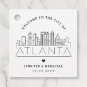 Atlanta Skyline | Bruiloft Welkom Favor Bedankjes Labels (Voorkant)