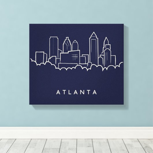 Atlanta Skyline Canvas Afdruk (Insitu (Houten vloer))