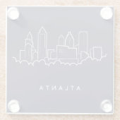 Atlanta Skyline Glazen Onderzetter (Achterkant)