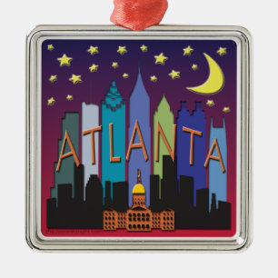 Atlanta Skyline mega color Metalen Ornament