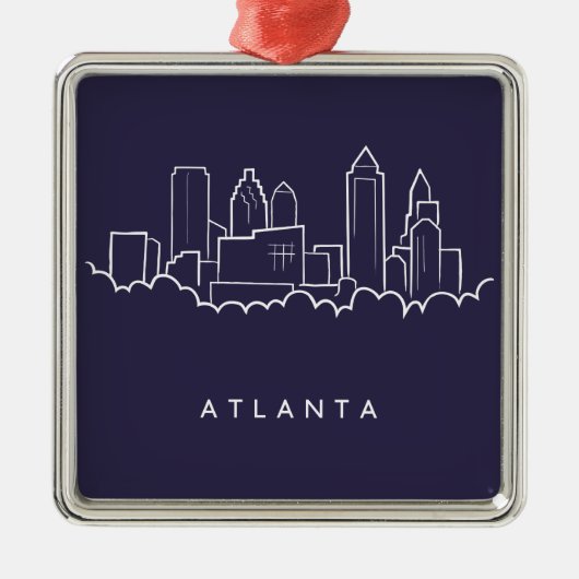 Atlanta Skyline Metalen Ornament (Voorkant)
