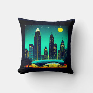 Atlanta Skyline onder een Sterrennacht Sky Kussen