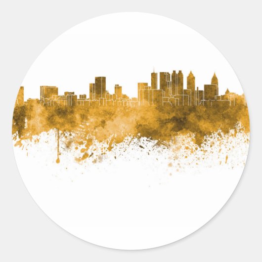 Atlanta skyline ronde sticker (Voorkant)