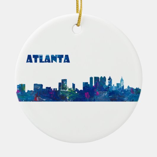 Atlanta Skyline Silhouette Keramisch Ornament (Voorkant)