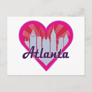 Atlanta Skyline Sunburst Heart Briefkaart
