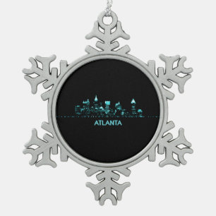 Atlanta Skyline Tin Sneeuwvlok Ornament
