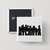 Atlanta Skyline Vierkante Button 5,1 Cm (Voorkant /achterkant)