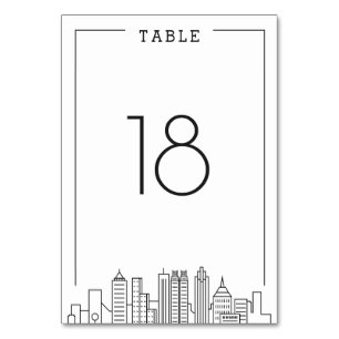 Atlanta Skyline Wedding Tabelnummer Kaart