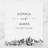Atlanta Skyline Wijn Etiket (Enkel label)