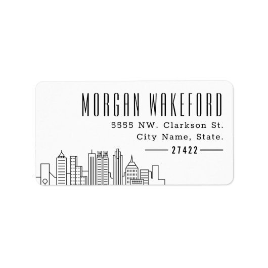 Atlanta Stylized Skyline Large Label (Voorkant)