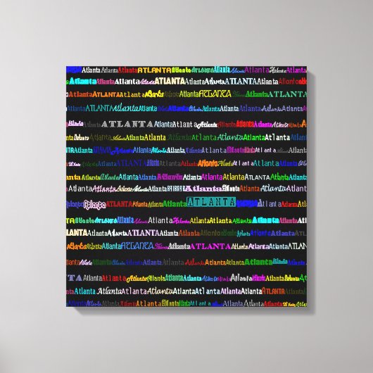Atlanta Text Design I Wrapped Canvas Afdruk (Voorkant)