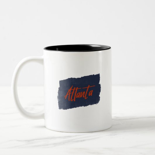 Atlanta Typographie rouge manuscrite Café Mug (Gauche)