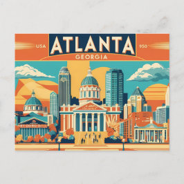 Atlanta vibes een retro eerbetoon aan het hart van briefkaart