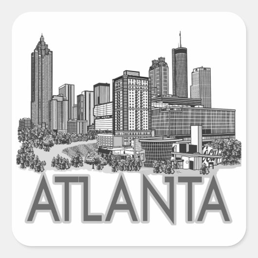 ATLANTA VIERKANTE STICKER (Voorkant)