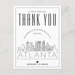 Atlanta Wedding Bedankt voor komst! Briefkaart