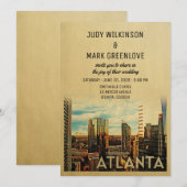 Atlanta Wedding Invitation  midden-eeuw Kaart (Voorkant / Achterkant)