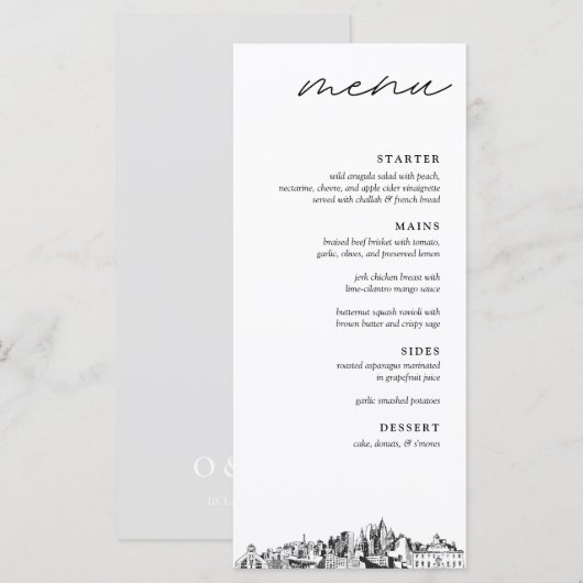 Atlanta Wedding Reception Dinner Menu (Devant / Derrière)