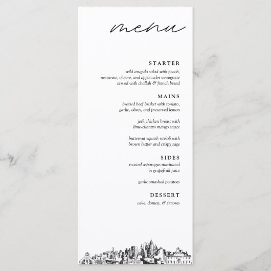 Atlanta Wedding Reception Dinner Menu (Devant)