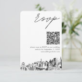 Atlanta Wedding RSVP QR Code carte de petit boîtie (Debout devant)