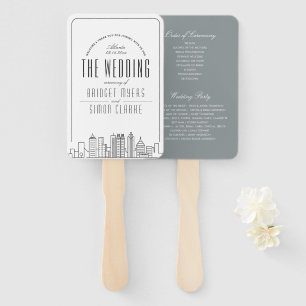 Atlanta Wedding Weddenschap-programma Hand Fan Handwaaier