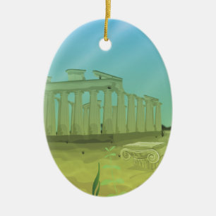 Atlantas cartoon landschap keramisch ornament
