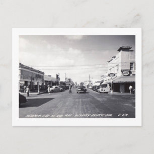 Atlantic Ave., Delray Beach, Vintage van Florida Briefkaart
