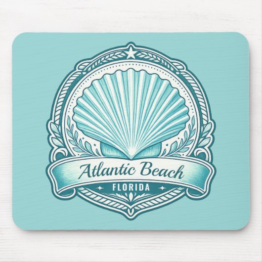 Atlantic Beach FL Kustschelp Embleem Muismat (Voorkant)