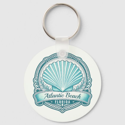 Atlantic Beach FL Kustschelp Embleem Sleutelhanger (Voorkant)