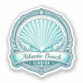Atlantic Beach FL Kustschelp Embleem Sticker (Voorkant)