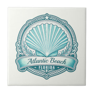 Atlantic Beach FL Kustschelp Embleem Tegeltje
