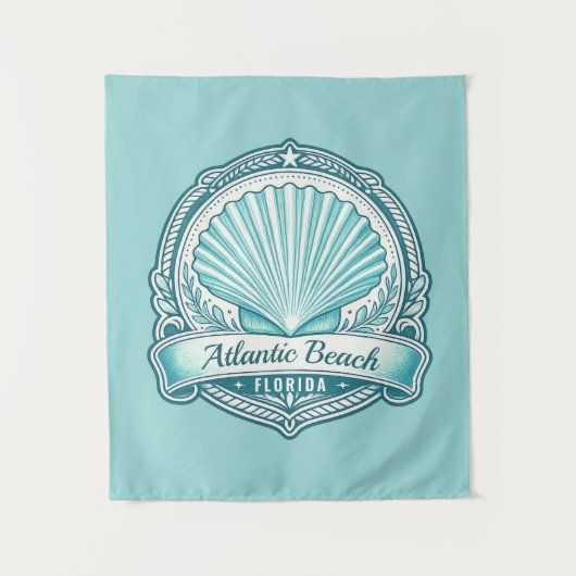 Atlantic Beach FL Kustschelp Embleem Wandkleed (Voorkant)