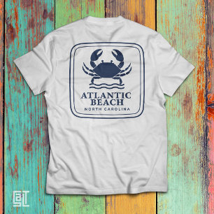 Atlantic Beach North Carolina Blauwe Krab T-shirt