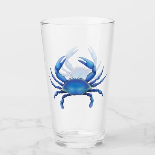 Atlantic Blue Crab Glass Tumbler (Voorkant)