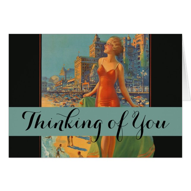 Atlantic City Beach Beauté Vintage Art (Devant horizontal)