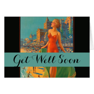 Atlantic City Beach Beauté Vintage Art