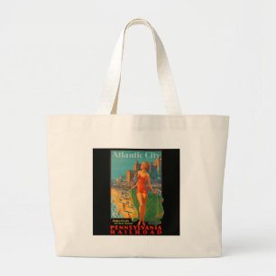 Atlantic City Beach Beauty Artwork Grote Tote Bag