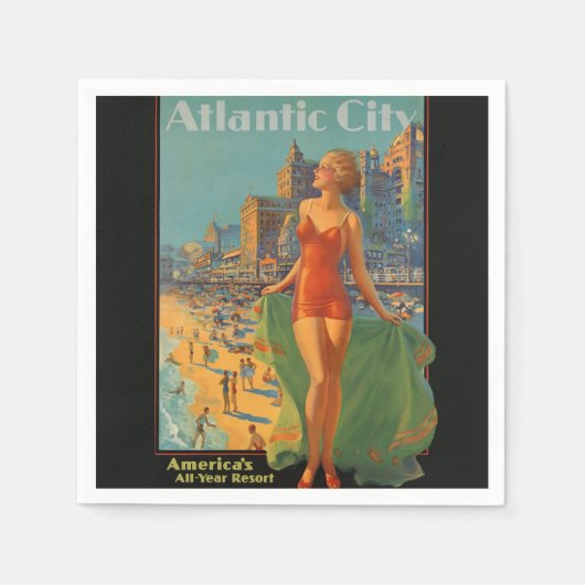 Atlantic City Beach Beauty  Artwork Servet (Voorkant)