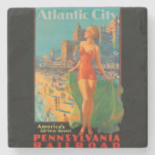 Atlantic City Beach Beauty Artwork Stenen Onderzetter (Voorkant)