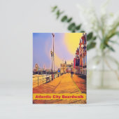 Atlantic City Beach Boardwalk Pop Art Briefkaart (Staand voorkant)