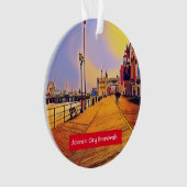 Atlantic City Beach Boardwalk Pop Art Ornament (voorkant)