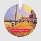 Atlantic City Beach Boardwalk Pop Art Ornament (voorkant)