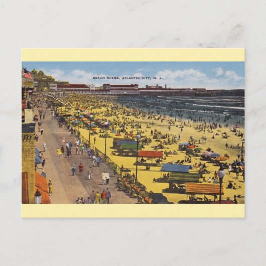  Atlantic City Beach Briefkaart (Voorkant)